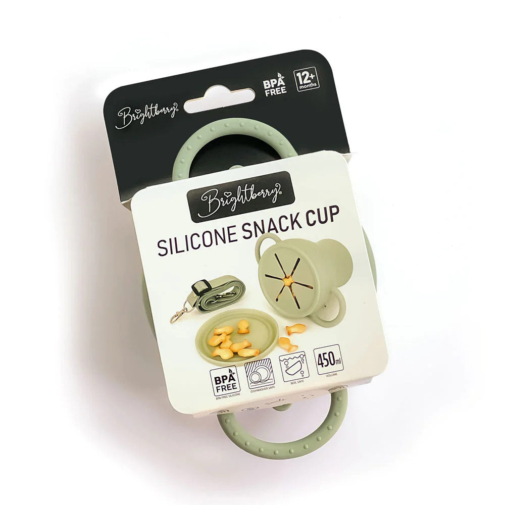 Brightberry Collapsible Durable Silicone Snack Cup Easy Clean 450ml SAGE