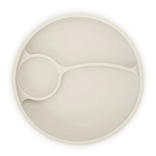 Brightberry Divided Silicone Suction Plate For Toddler and Baby SAND WHITE